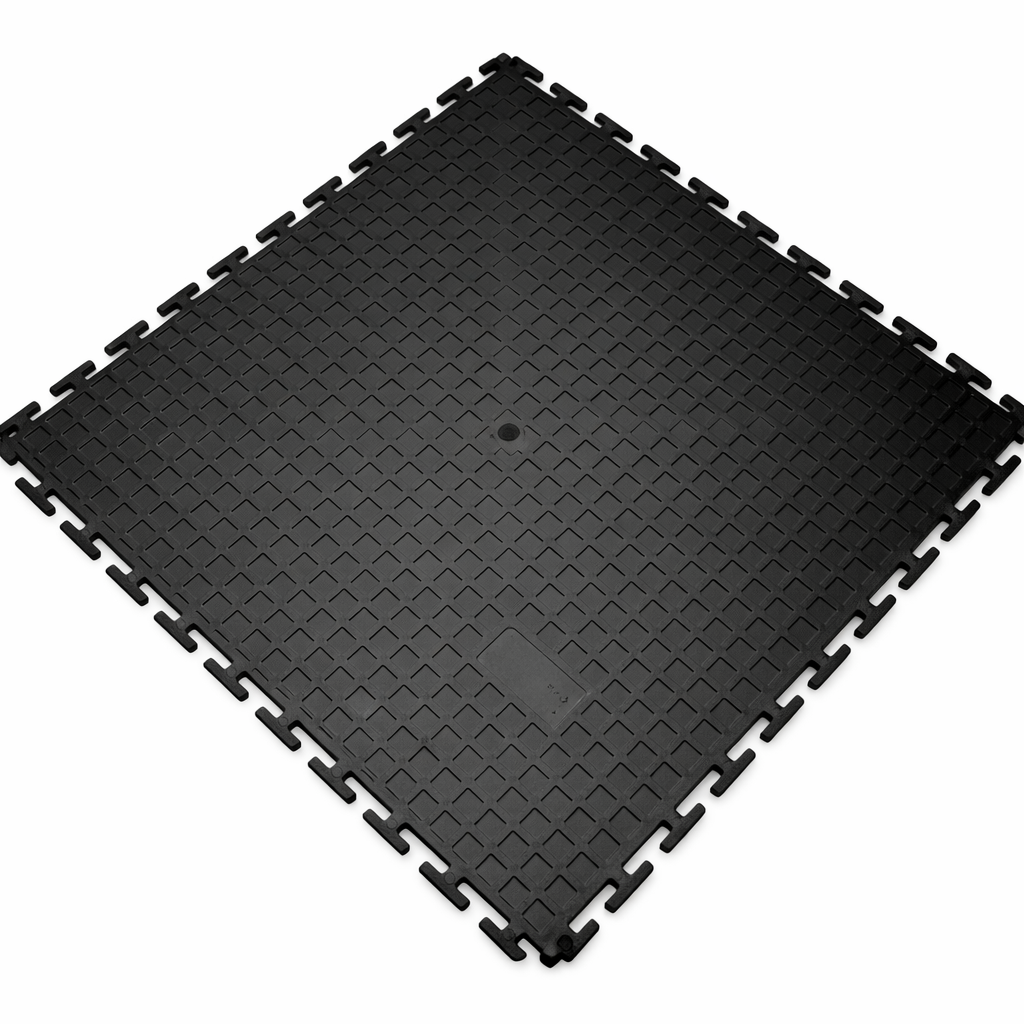 Coin Stud Workshop Floor Tiles Black
