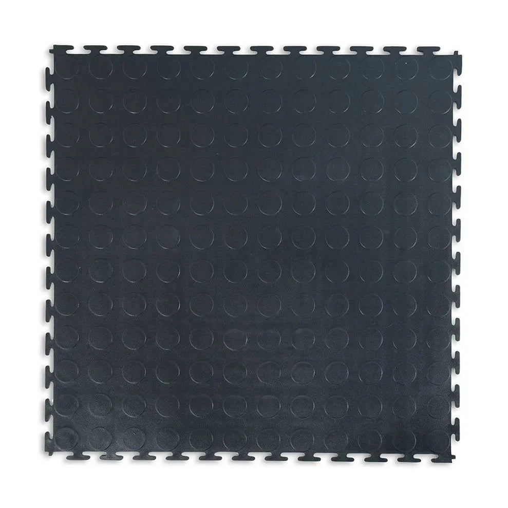 Coin Stud Workshop Floor Tiles Black