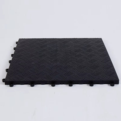 40cm Chequer Plate Garage Floor Tiles Black