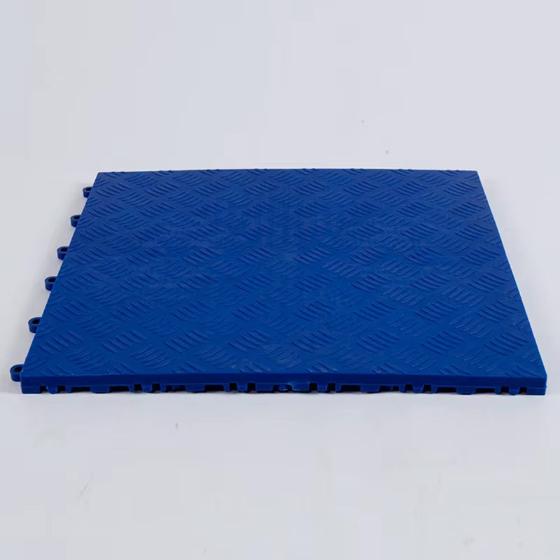 40cm Chequer Plate Garage Floor Tiles Blue