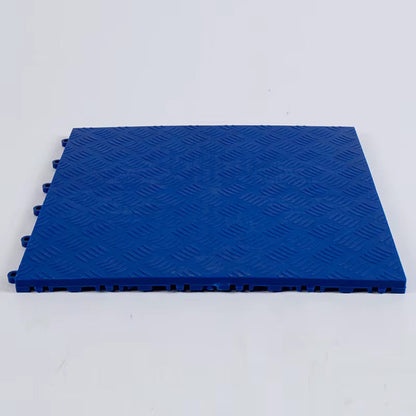 40cm Chequer Plate Garage Floor Tiles Blue